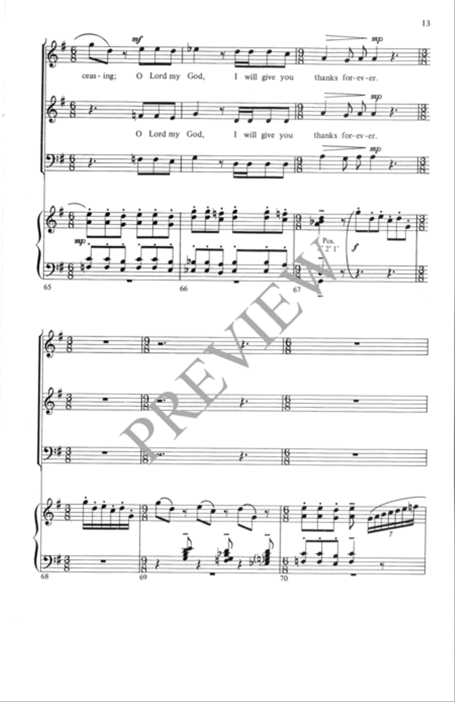 I Will Exalt You, O Lord I Will Exalt You, O Lord 4-Part scores gallery preview page 14