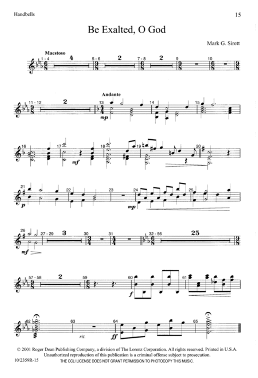 Be Exalted, O God 4-Part scores gallery preview page 15