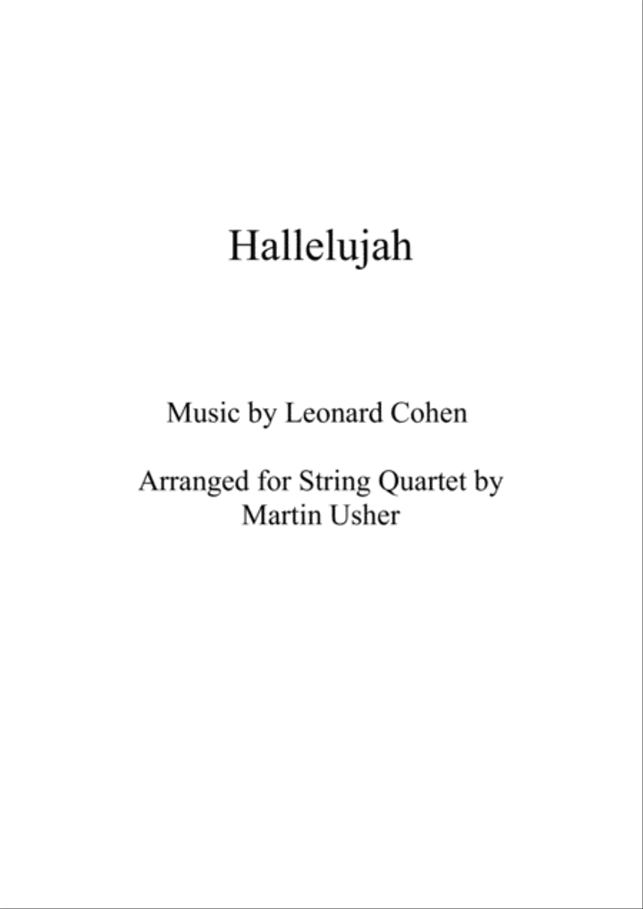 Hallelujah String Quartet scores gallery preview page 1