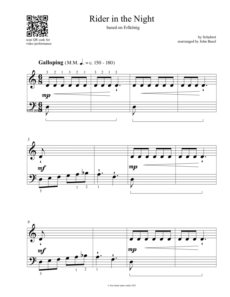 Rider in the Night (based on Schubert's Erlking) Piano Method scores gallery preview page 1