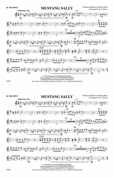 Mustang Sally: 1st B-flat Trumpet
