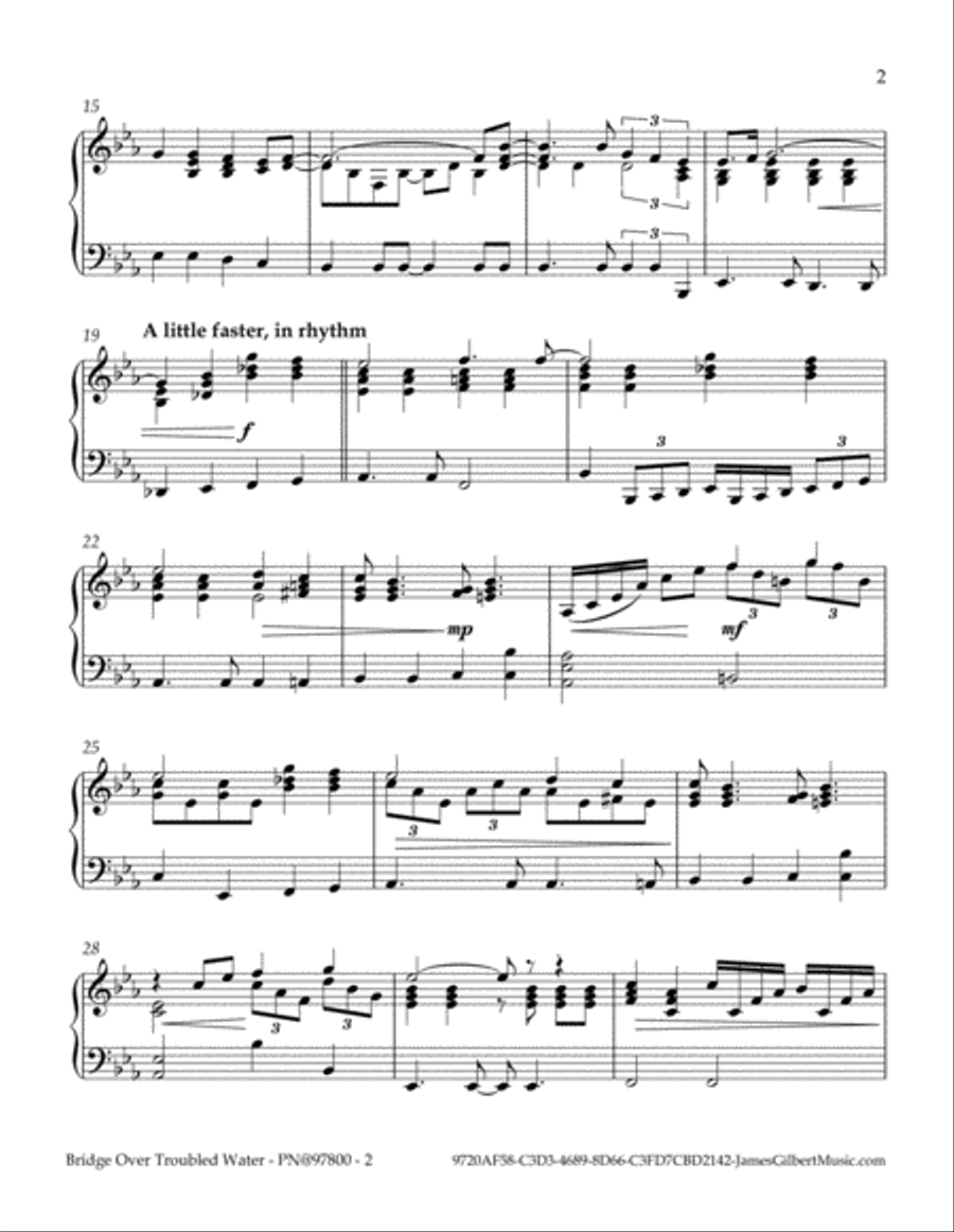 Bridge Over Troubled Water Bridge Over Troubled Water Piano Solo scores gallery preview page 4