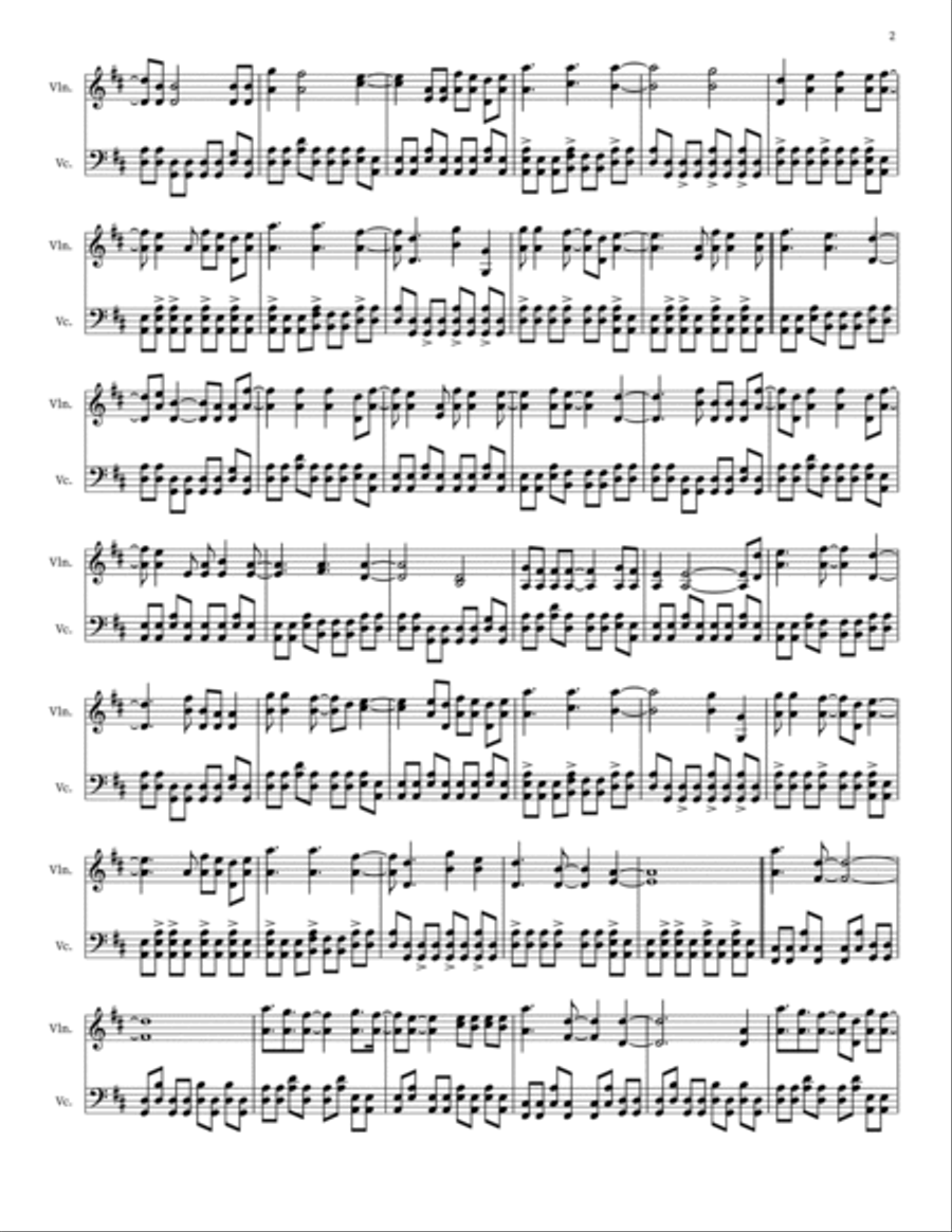 Beautiful Day String Duet scores gallery preview page 2
