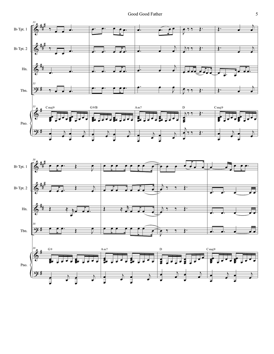 Good Good Father Brass Ensemble scores gallery preview page 5