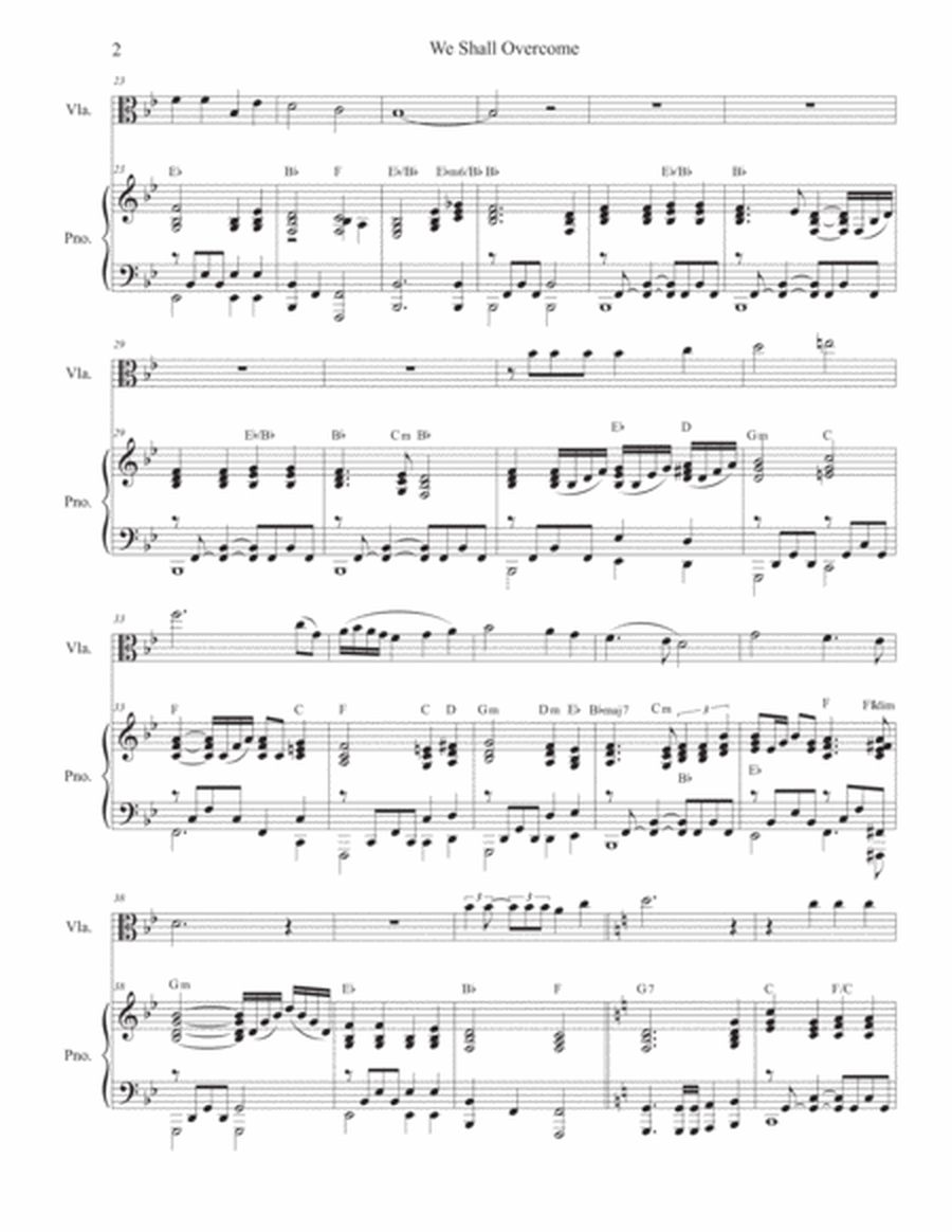 We Shall Overcome (Viola solo and Piano) image number null