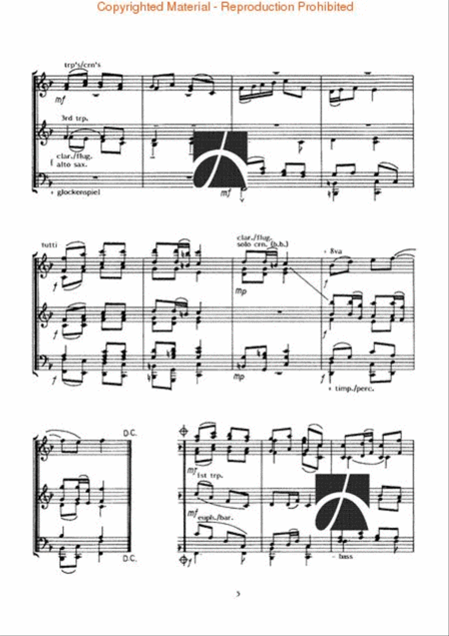 Two Carols Score Only Concert Band scores gallery preview page 6