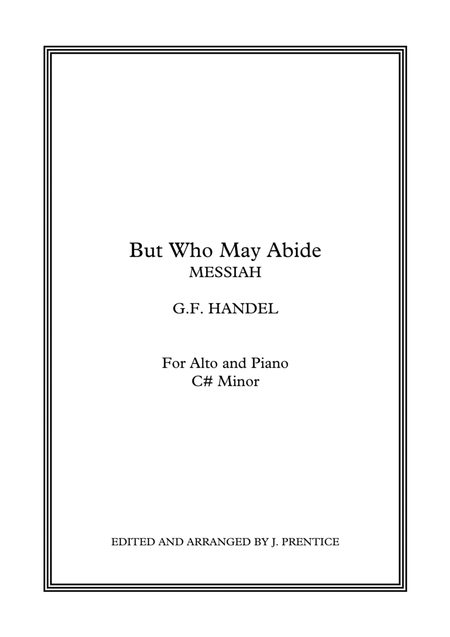 But Who May Abide - Messiah (C# Minor) Alto Voice scores gallery preview page 1