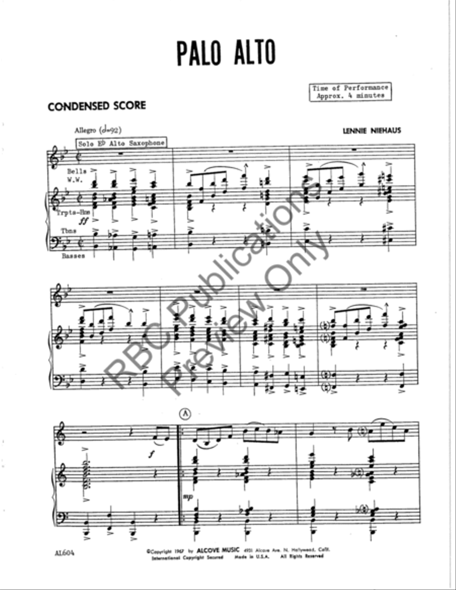 Palo Alto Alto Sax And Band (Score) Alto Saxophone scores gallery preview page 4