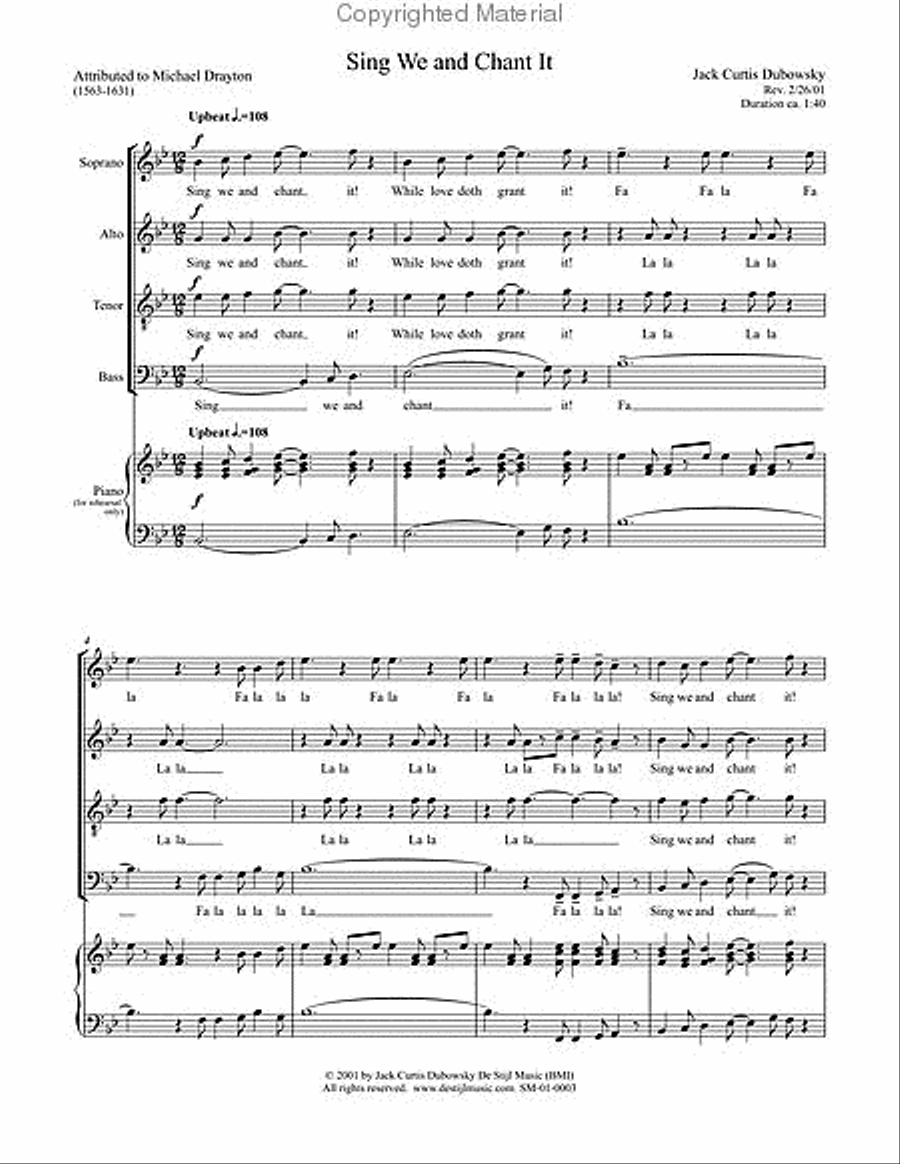 Sing We And Chant It (SATB) 4-Part scores gallery preview page 2