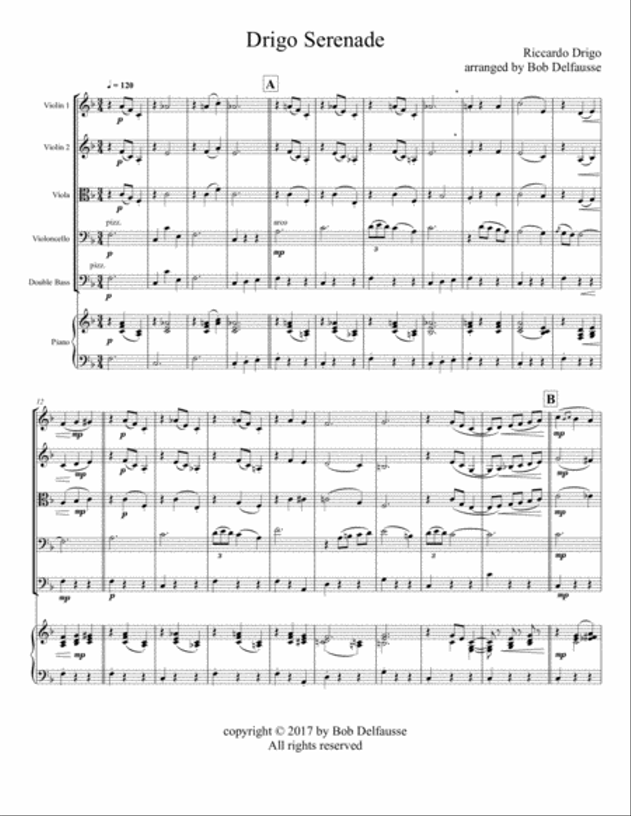Riccardo Drigo's Serenade, for string orchestra String Orchestra scores gallery preview page 2