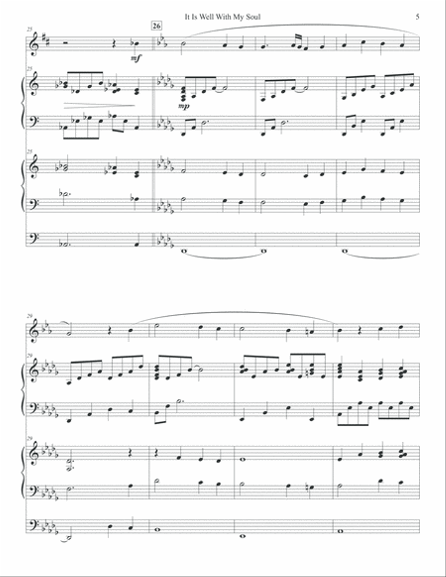 It Is Well With My Soul - Trumpet Solo, Piano, & Organ Trumpet Solo scores gallery preview page 5