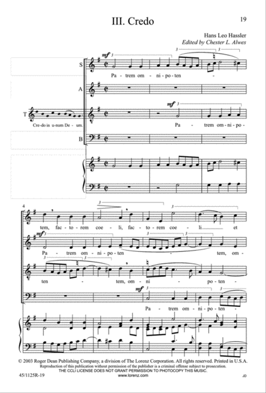 Missa super Dixit Maria Missa super Dixit Maria 4-Part scores gallery preview page 21