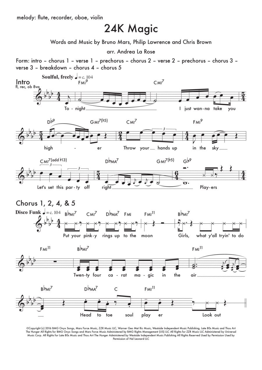 24K Magic Large Ensemble scores gallery preview page 1