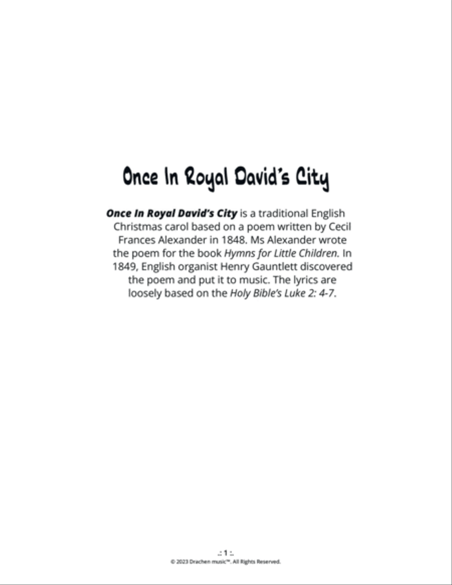 Once In Royal David's City Soprano Recorder scores gallery preview page 3
