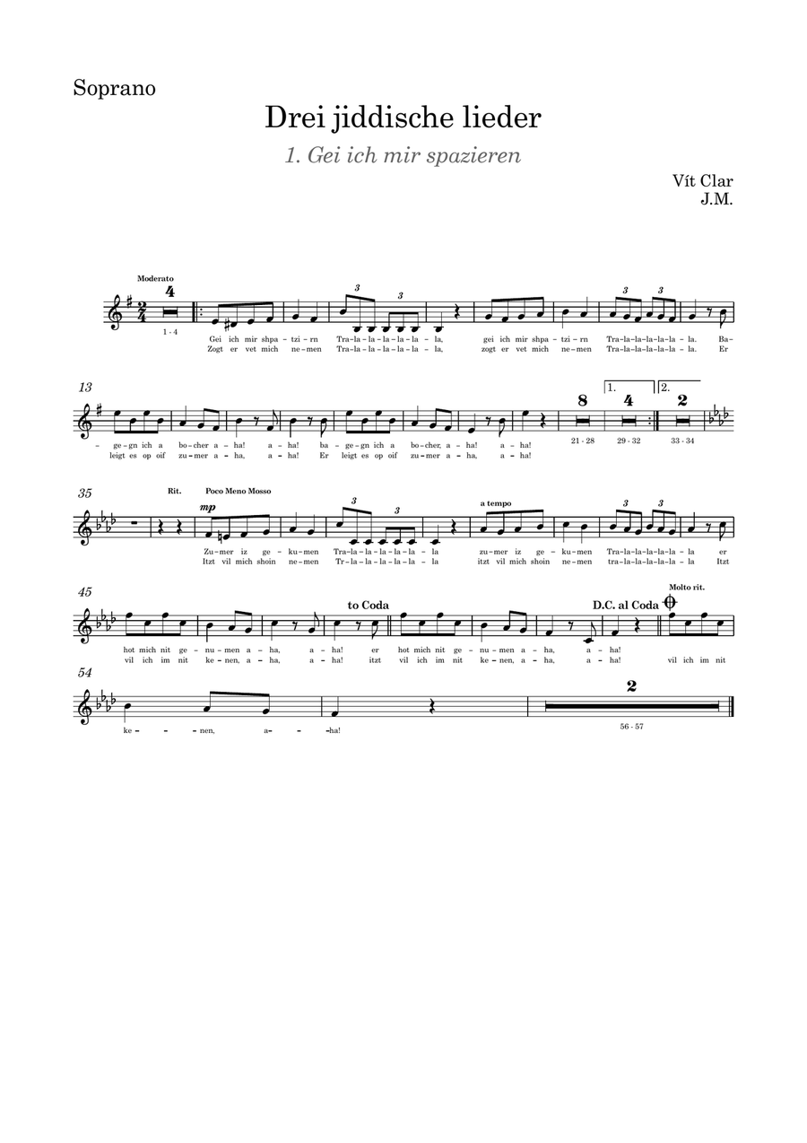 Clar: Three Jewish songs Small Ensemble scores gallery preview page 4