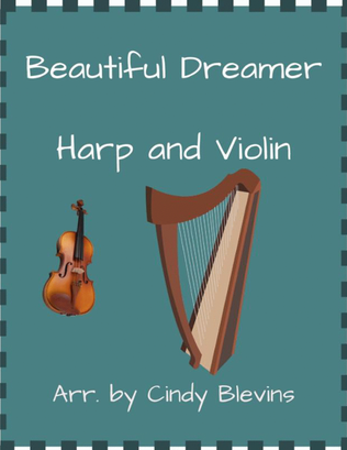 Book cover for Beautiful Dreamer, for Harp and Violin