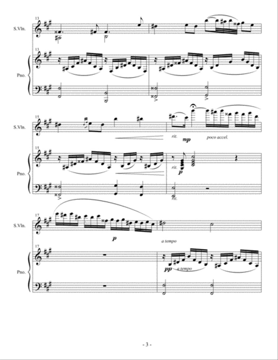 Meditation for Violin and Piano Violin scores gallery preview page 3