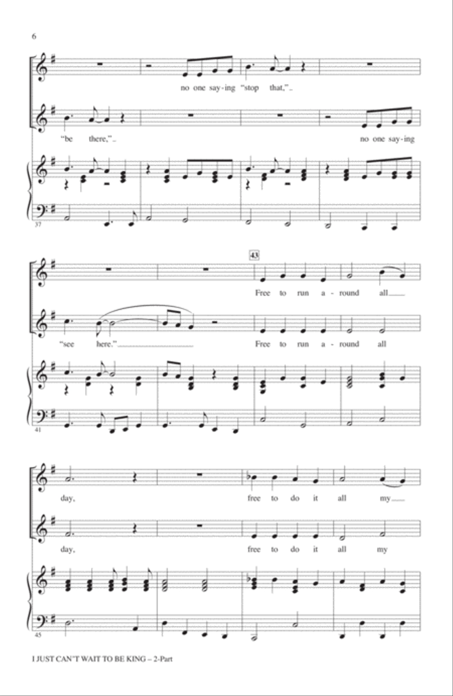 I Just Can't Wait To Be King (arr. Jill Galina) (from The Lion King) 2-Part scores gallery preview page 4
