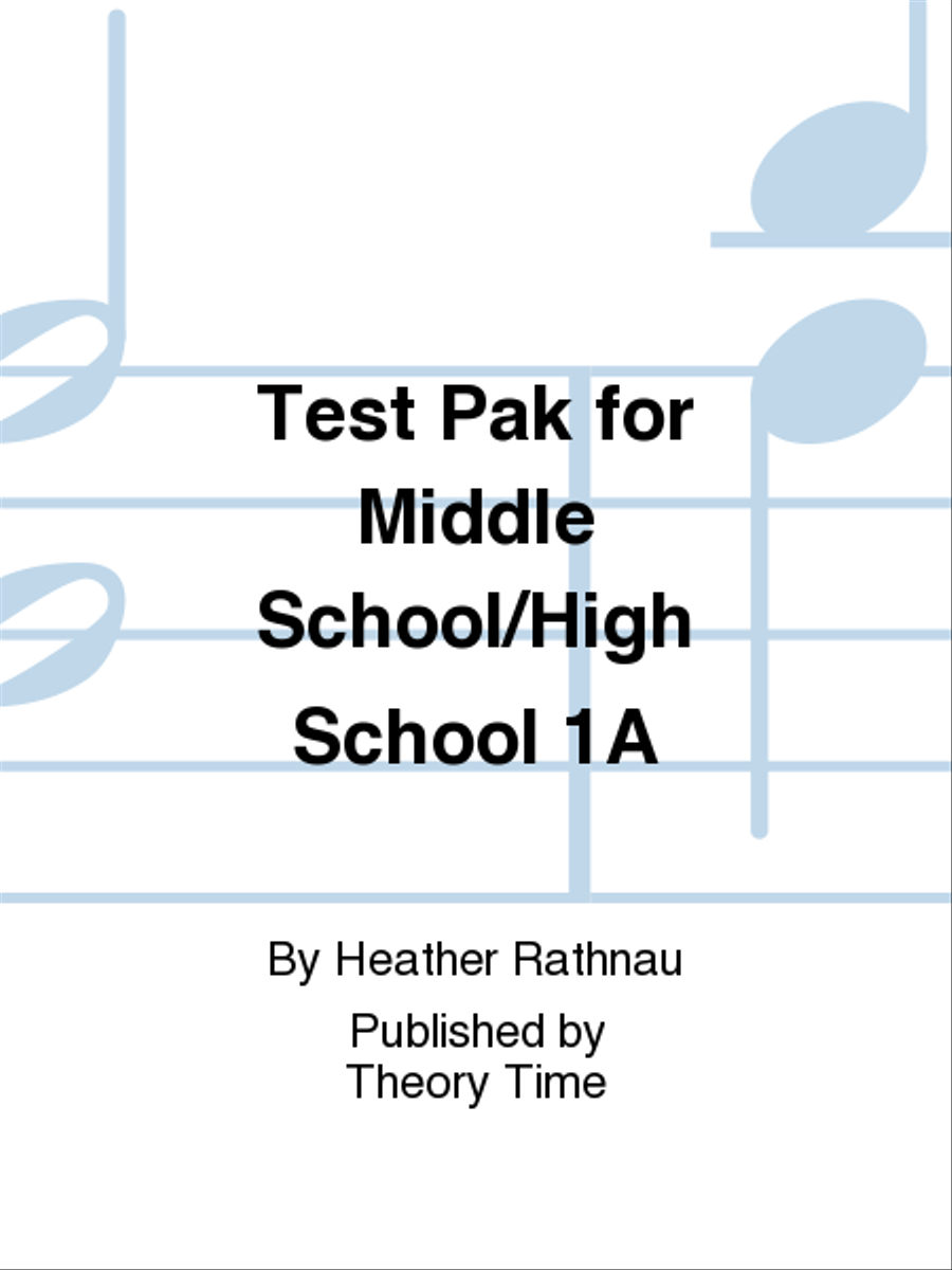 Test Pak for Middle School/High School 1A Test Packs scores gallery preview page 1
