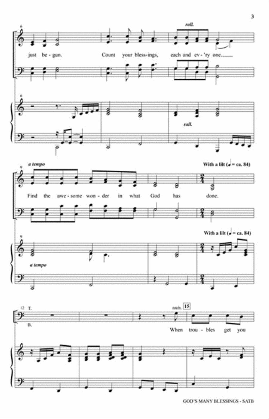 God's Many Blessings God's Many Blessings 4-Part scores gallery preview page 3
