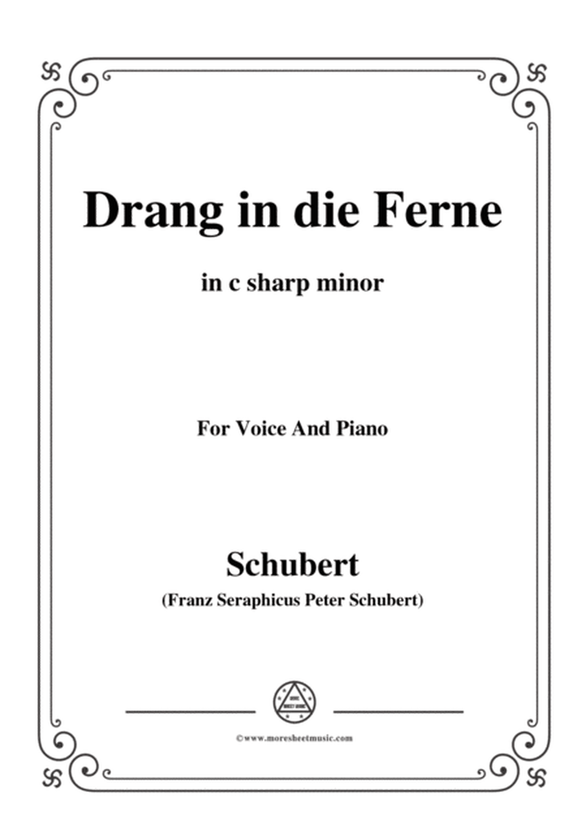 Schubert-Drang in die Ferne,Op.71,in c sharp minor,for Voice&Piano image number null