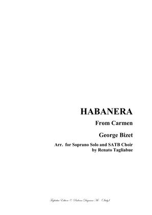 HABANERA - From the "Carmen" by Bizet - Arr. for Soprano and. SATB Choir - Score Only