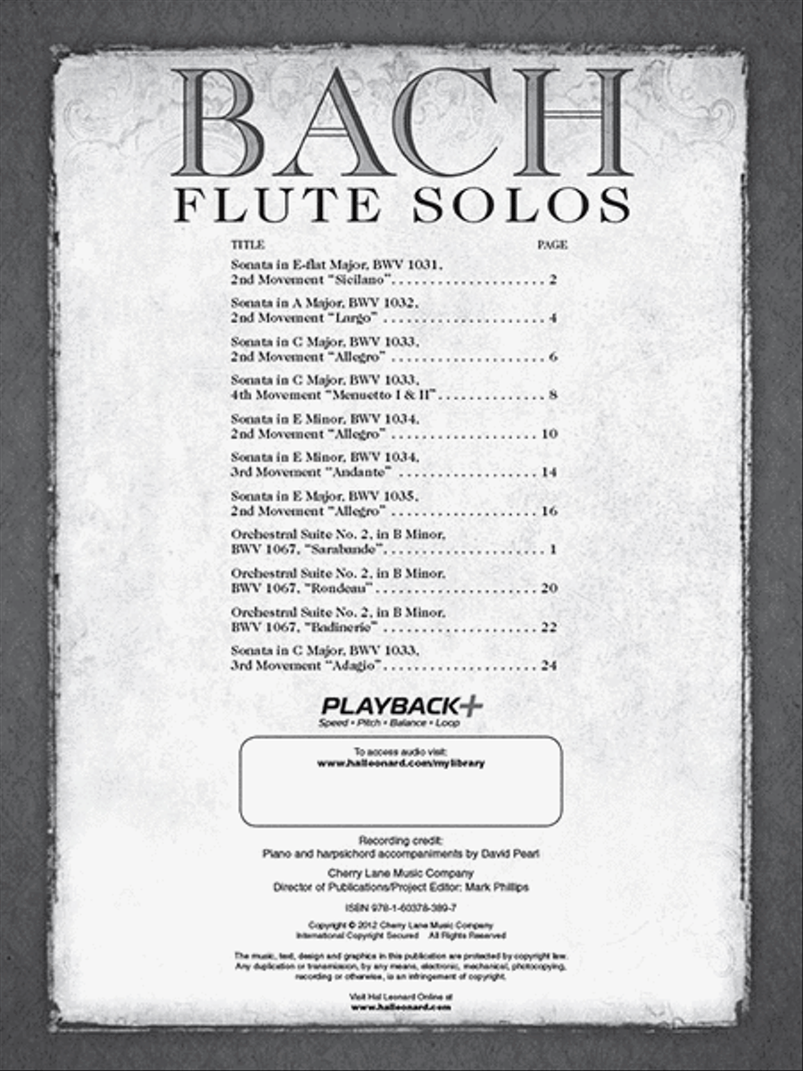 Bach Flute Solos Flute Solo scores gallery preview page 2
