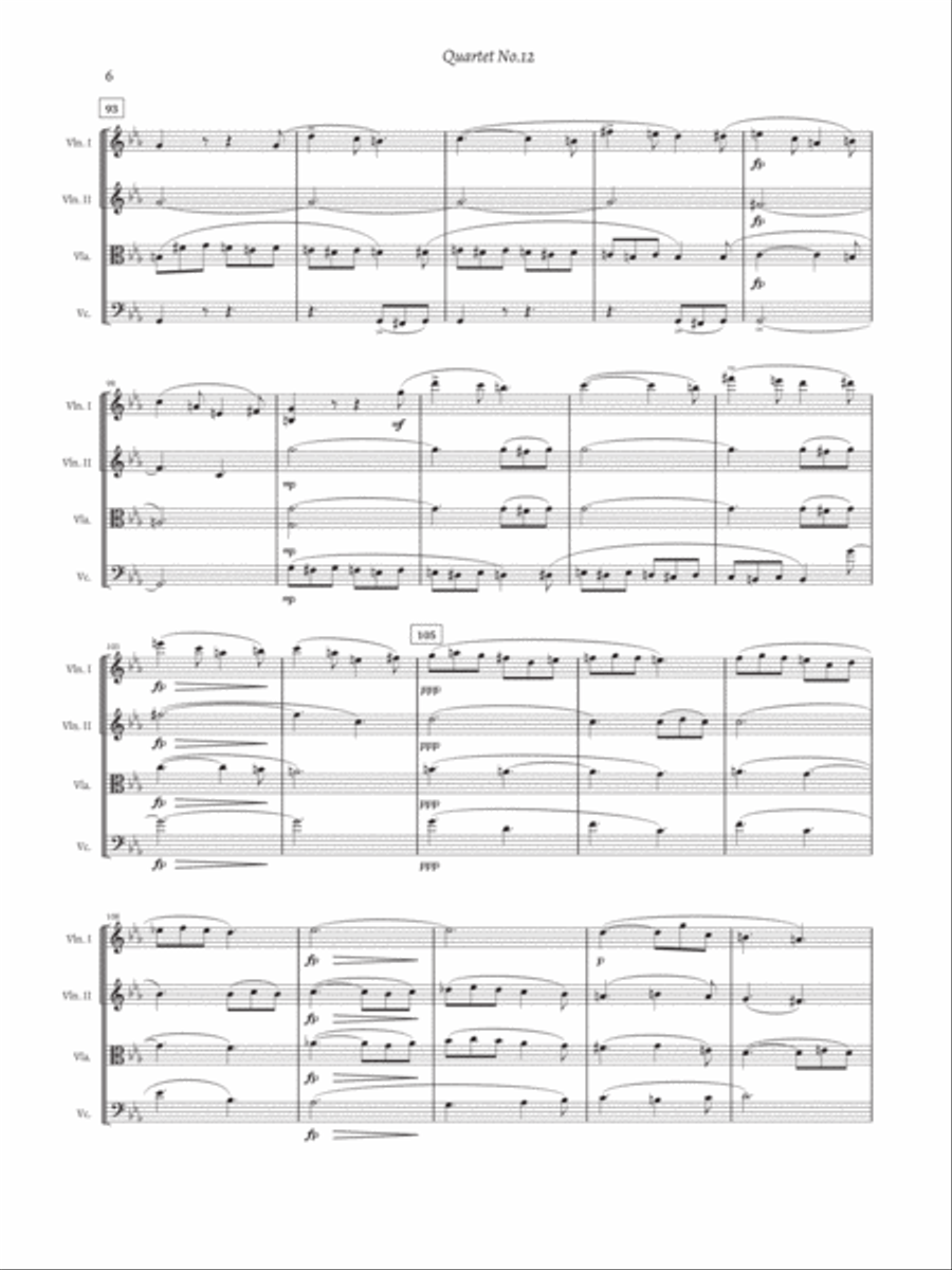 String Quartet No.12 String Quartet scores gallery preview page 6