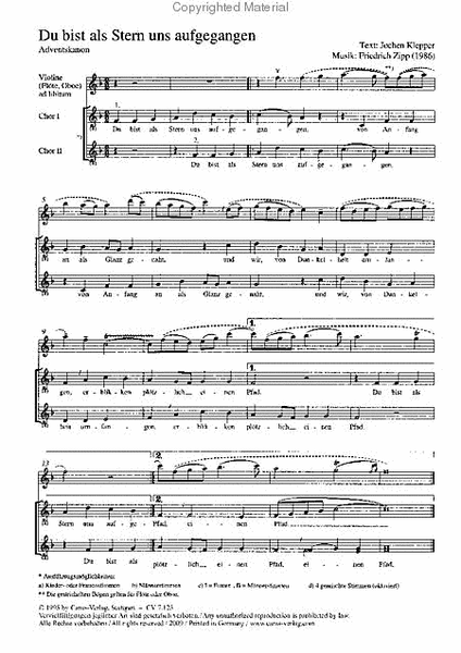 Three works for equal voices and instruments (Drei Stucke fur gleiche Stimmen und Instrumte)