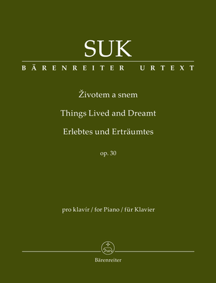 Book cover for Things Lived and Dreamt for Piano op. 30