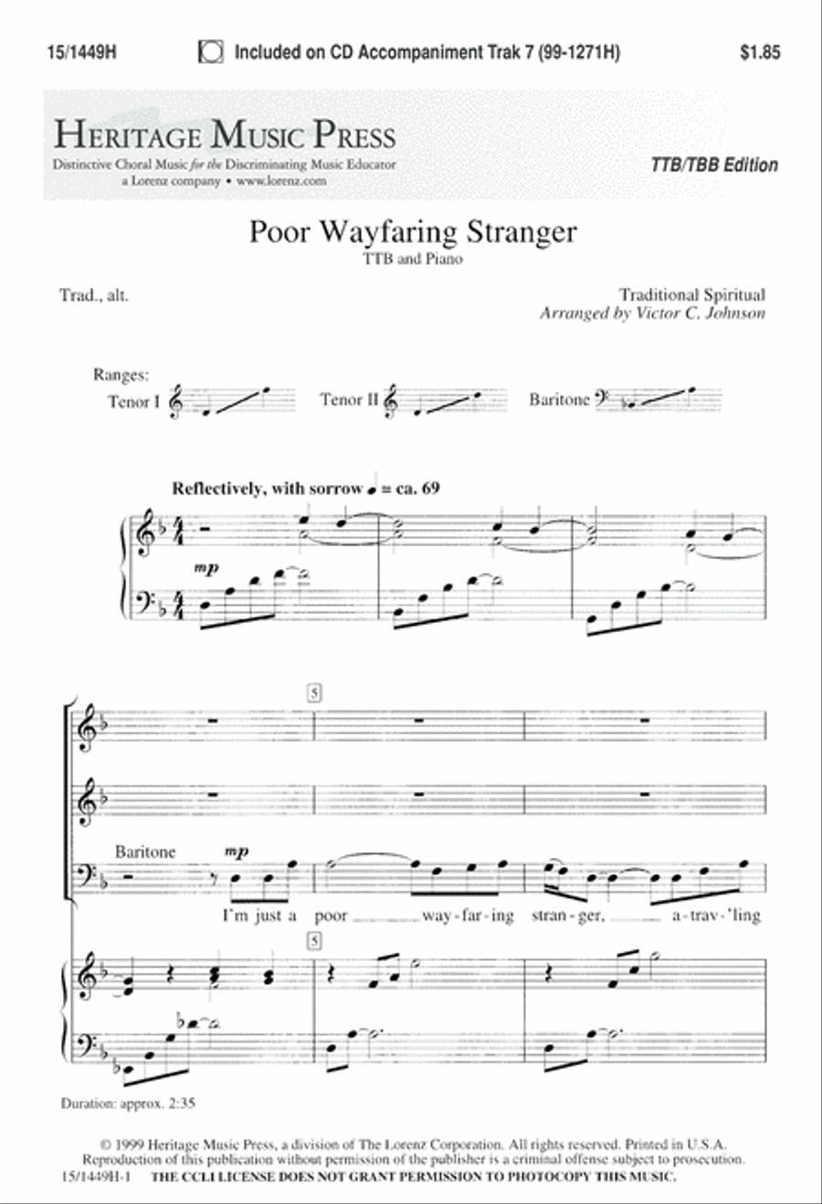 Poor Wayfaring Stranger TTB scores gallery preview page 1