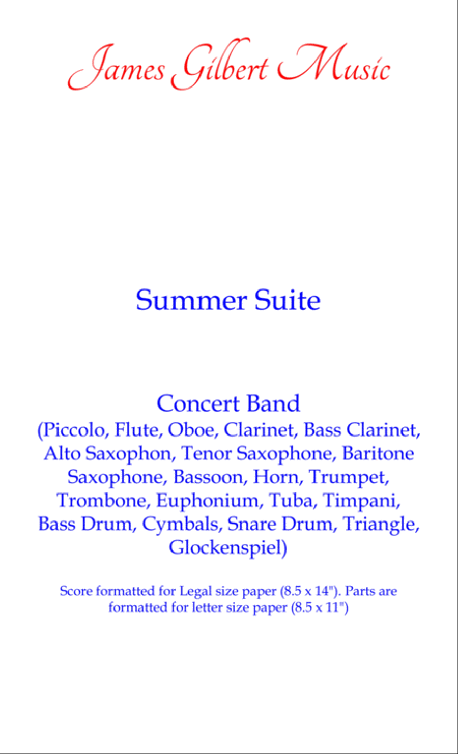 Summer Suite Concert Band scores gallery preview page 1