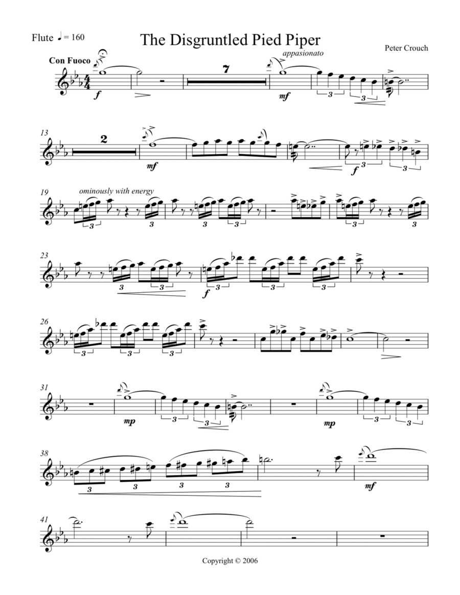 The Disgruntled Pied Piper Flute Solo scores gallery preview page 1