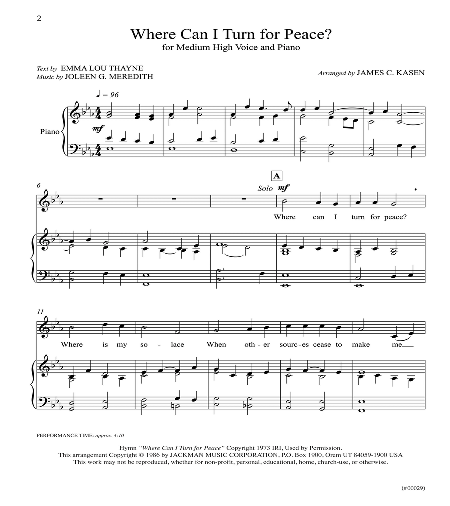 Where Can I Turn for Peace - Vocal Solo Voice Solo scores gallery preview page 2