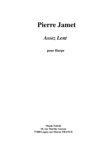 Pierre Jamet: Assez Lent for harp