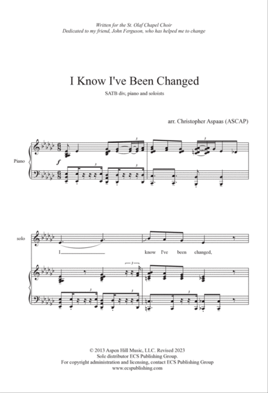 I Know I've Been Changed I Know I've Been Changed 4-Part scores gallery preview page 2