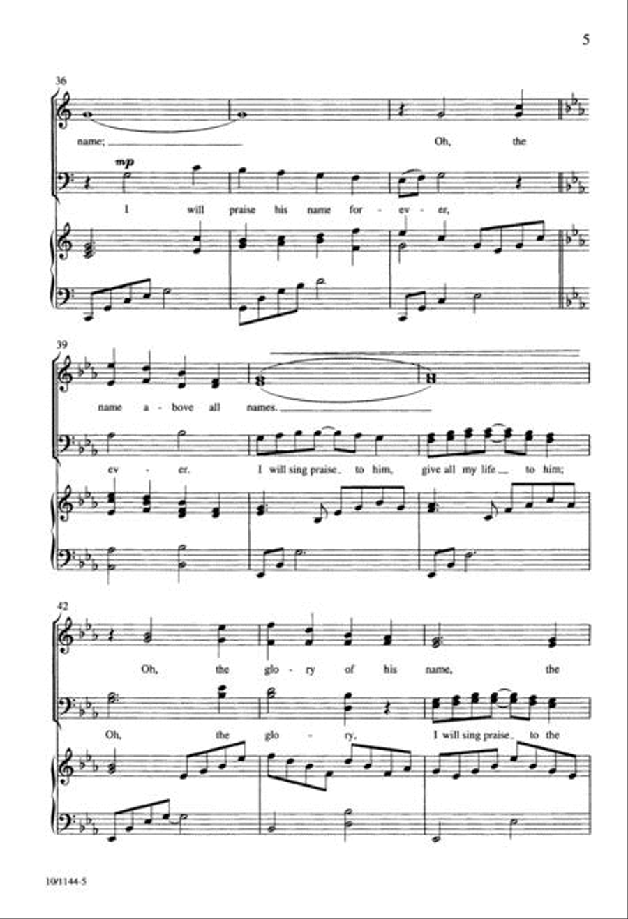 I Will Sing Praise 4-Part scores gallery preview page 5