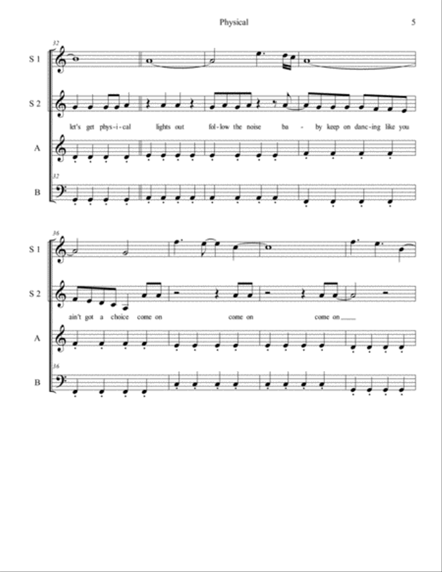 Physical Physical 3-Part scores gallery preview page 5
