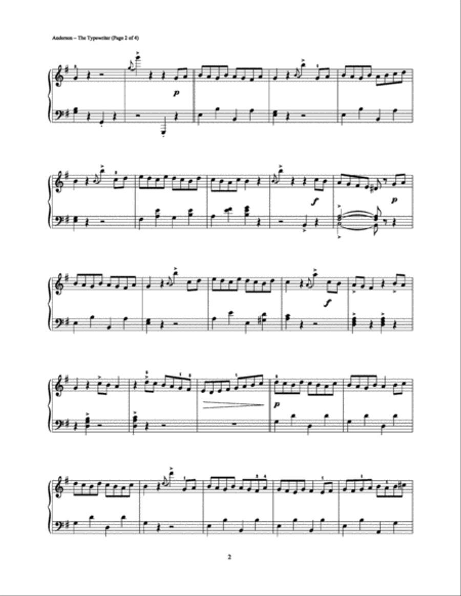 The Typewriter Piano Solo scores gallery preview page 2