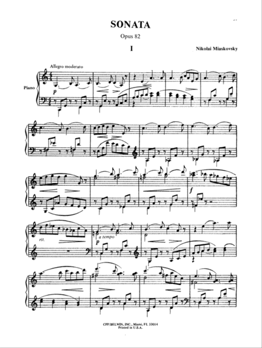Miaskowsky: Three Sonatas Piano Solo scores gallery preview page 1