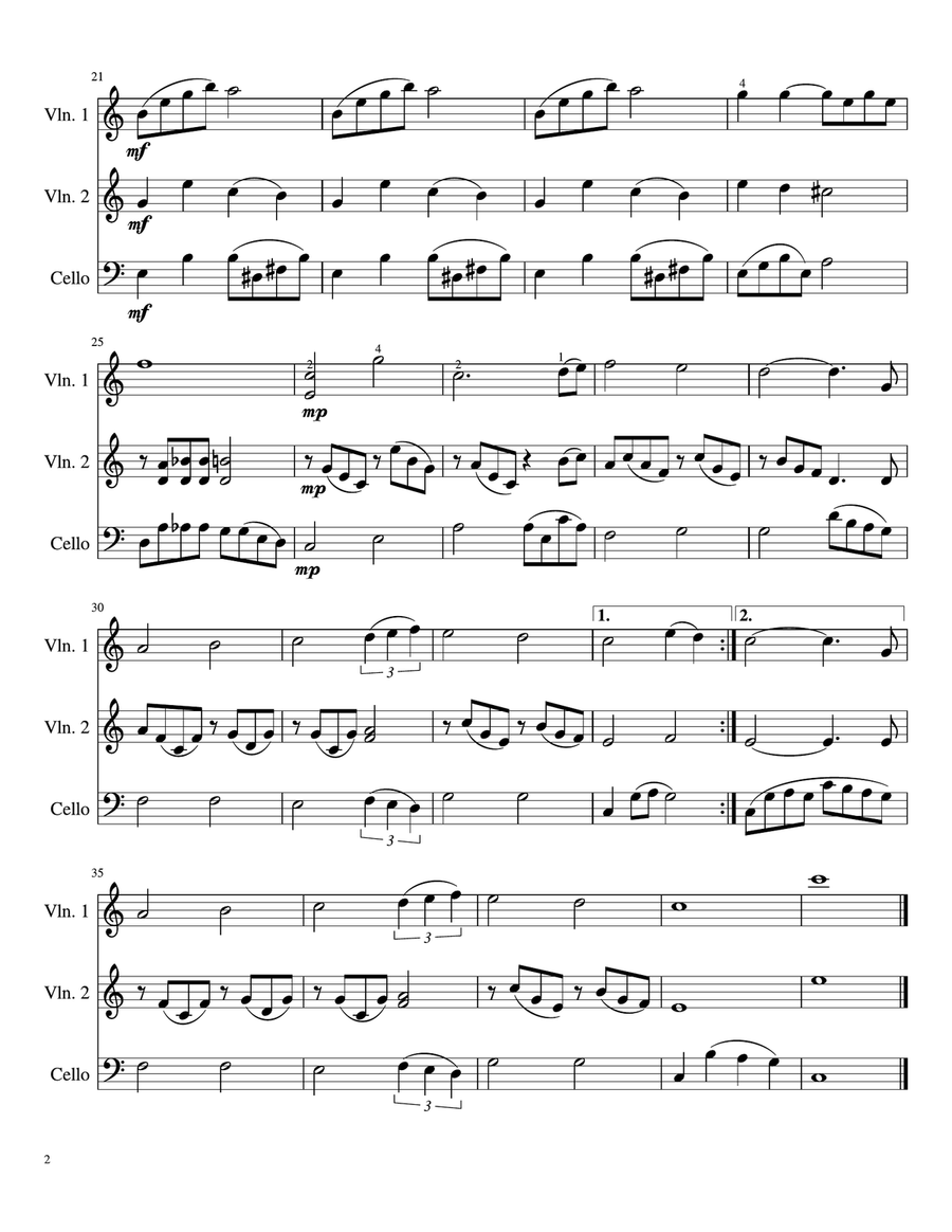 Can't Help Falling In Love String Trio scores gallery preview page 3