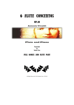 Book cover for Vivaldi - Six Flute Concertos Op.10 for Flute and Piano - Full scores and Flute part
