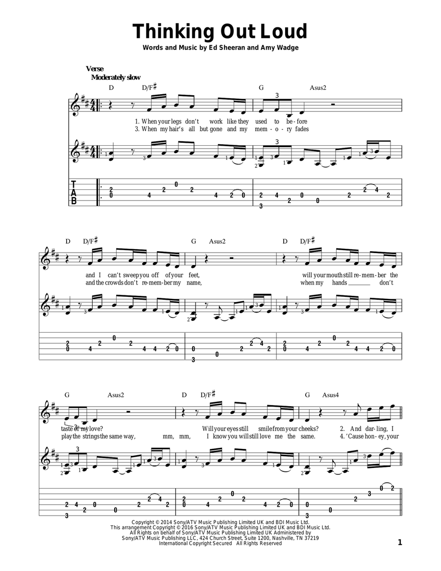 Thinking Out Loud Acoustic Guitar scores gallery preview page 1