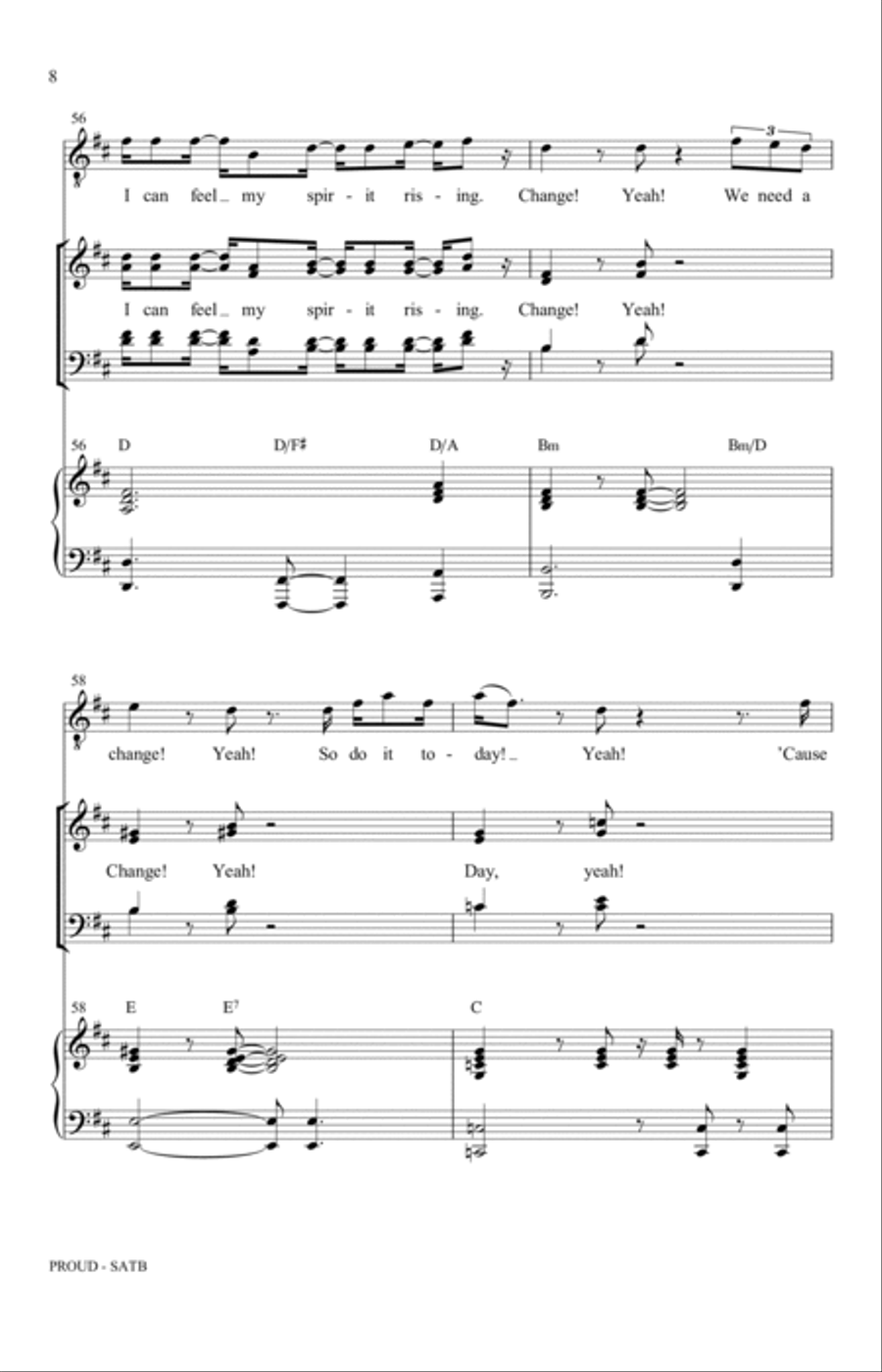 Proud (arr. Greg Gilpin) 4-Part scores gallery preview page 8