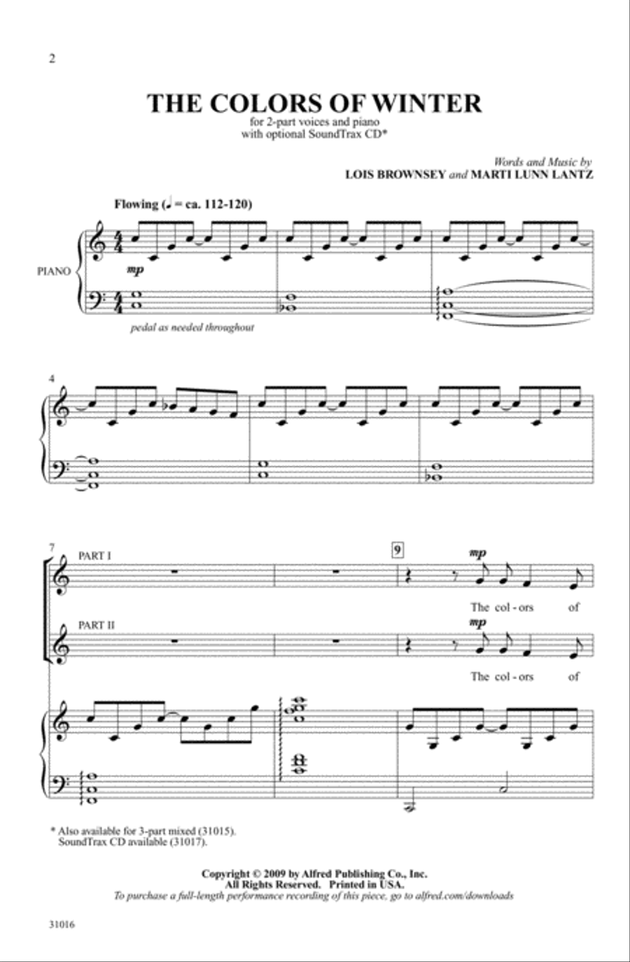 The Colors of Winter 2-Part scores gallery preview page 1