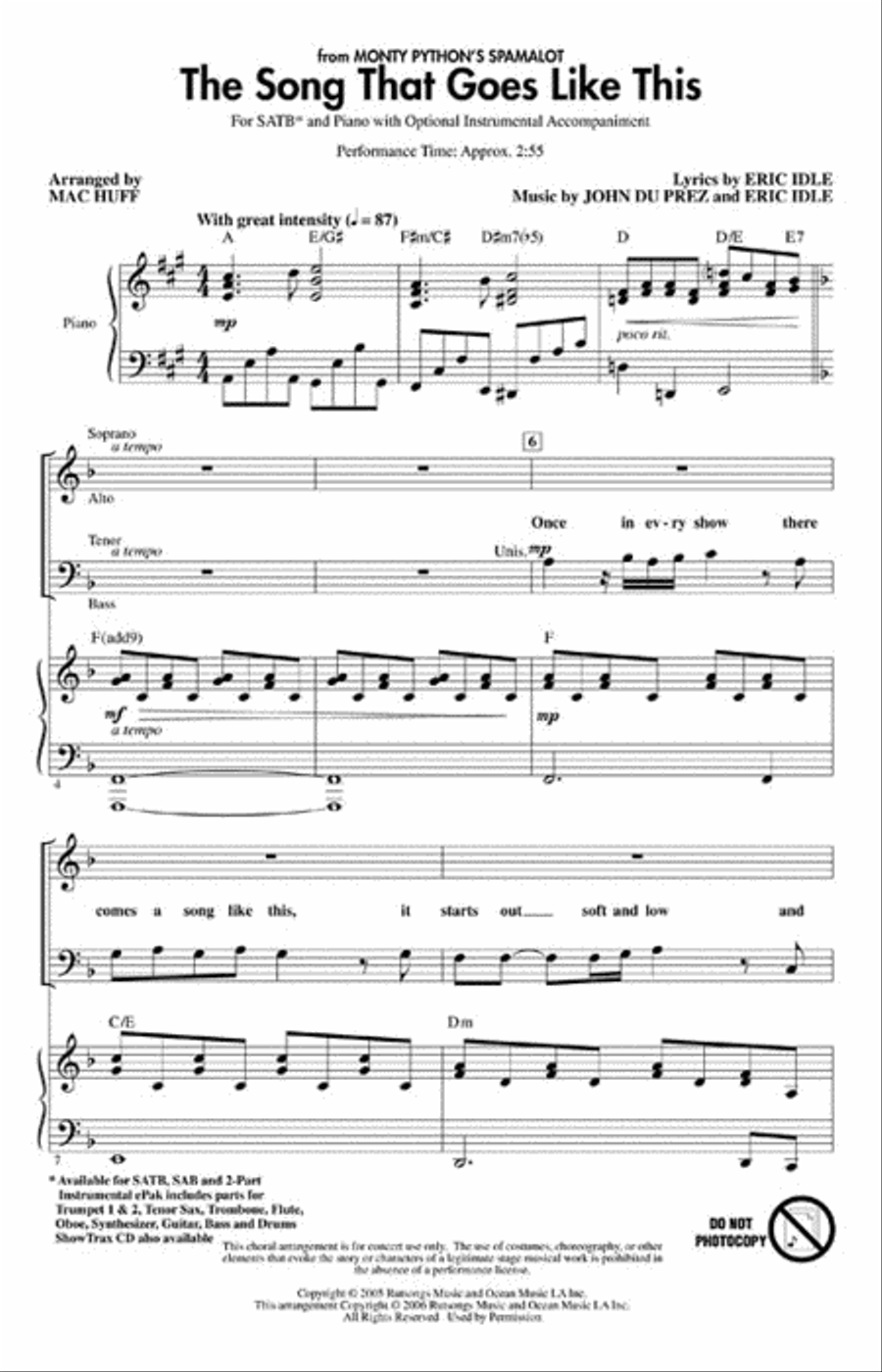 The Song That Goes like This 4-Part scores gallery preview page 2