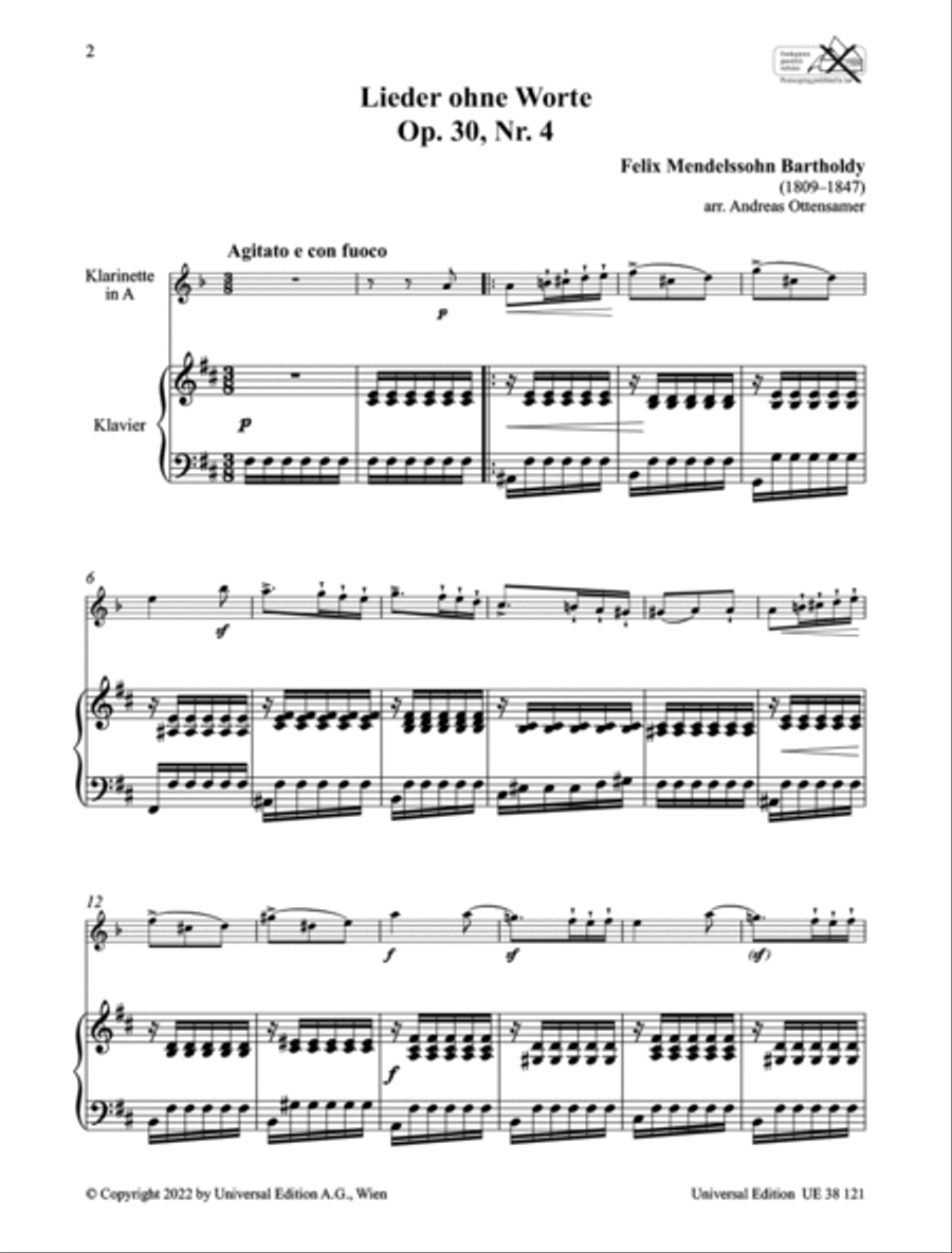 Lieder ohne Worte Lieder ohne Worte Chamber Music scores gallery preview page 2