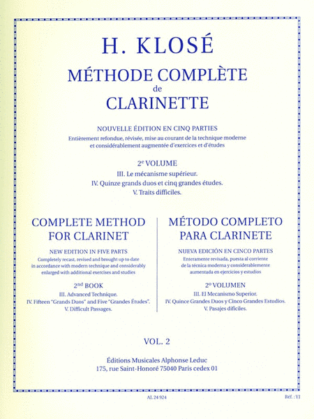 Methode Complete Vol.2 (clarinet Solo)