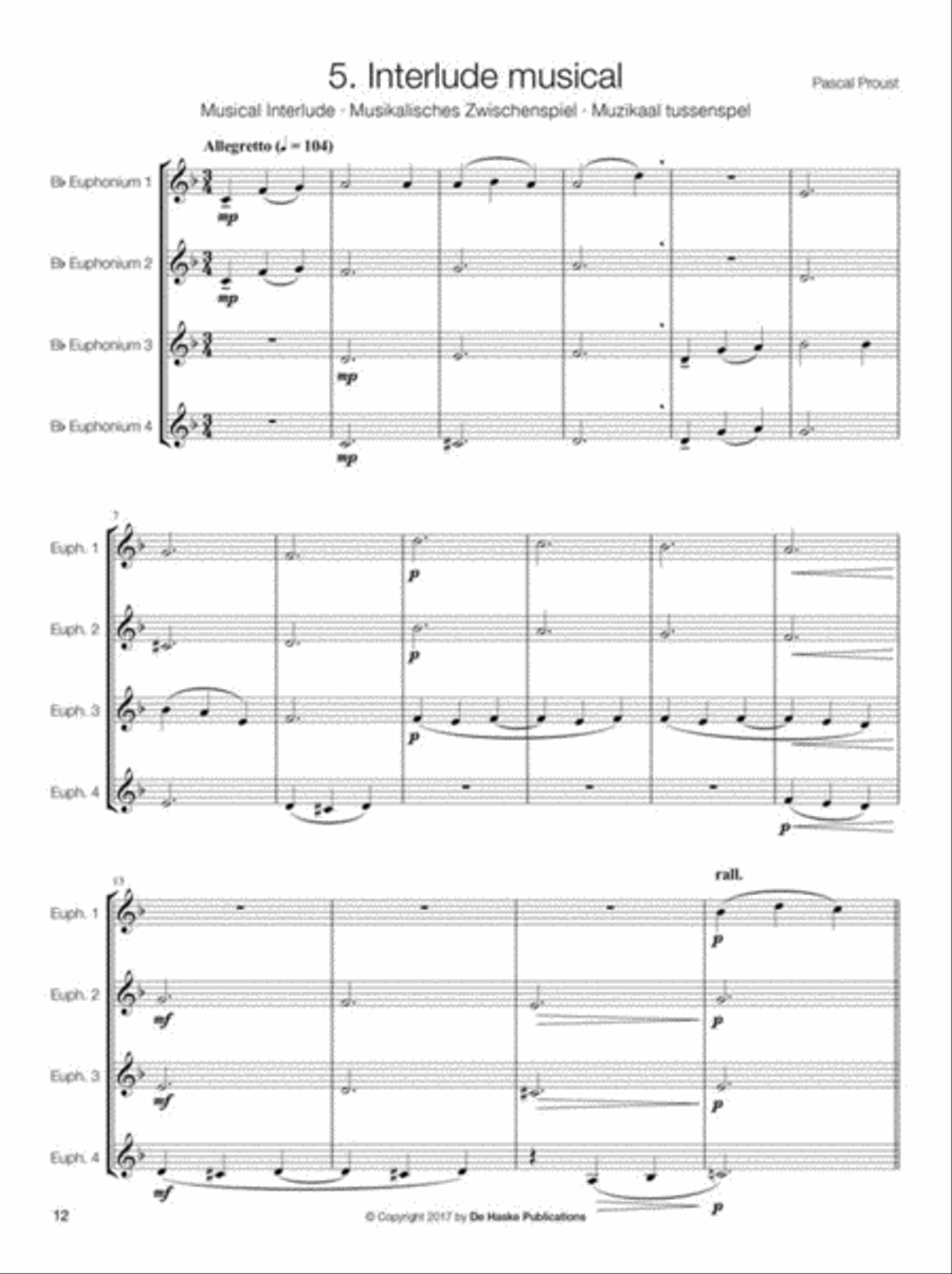 14 Intermediate Euphonium Quartets Euphonium Quartet scores gallery preview page 4