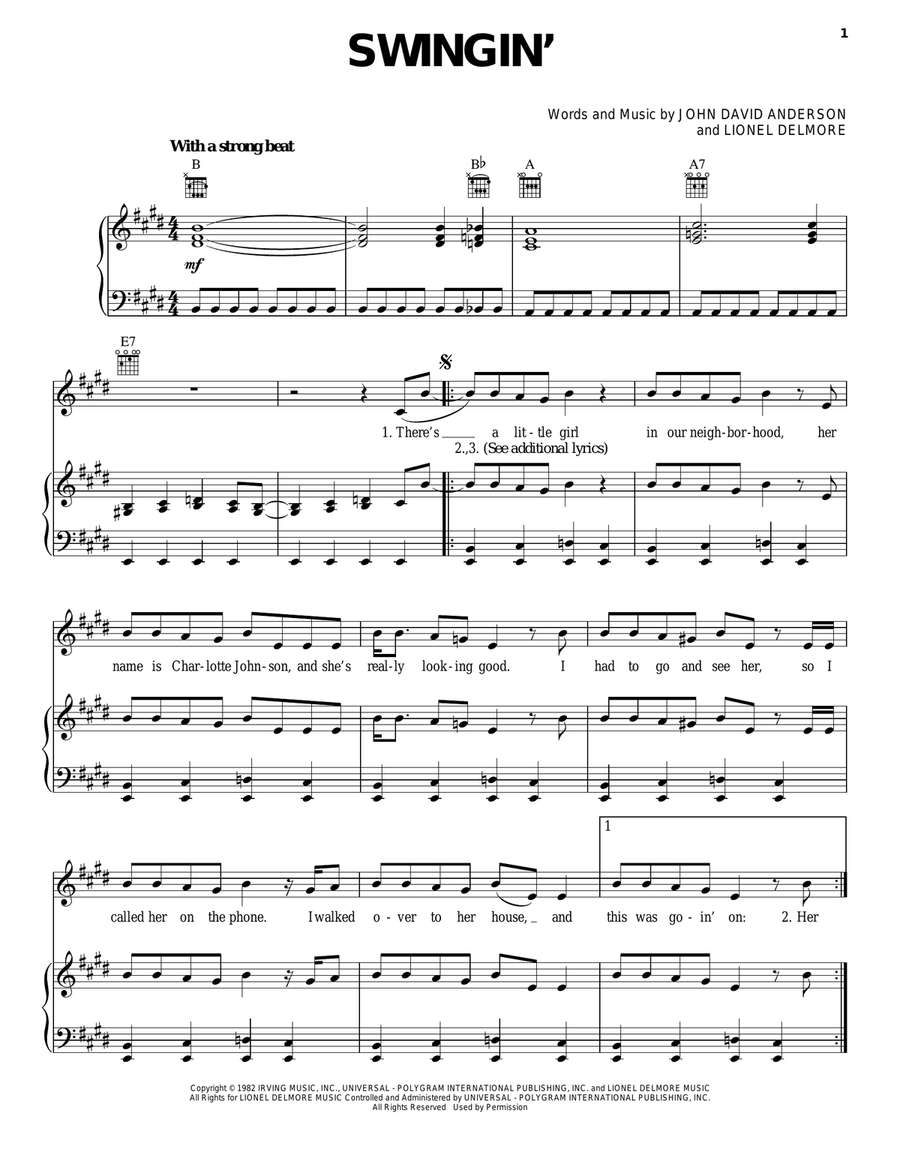 Swingin' Piano, Vocal, Guitar scores gallery preview page 1